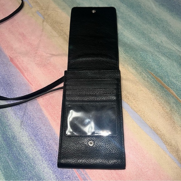 BRIGHTON Toledo Phone Organizer in Leather Black Croco Minimalist Crossbody - Picture 9 of 12